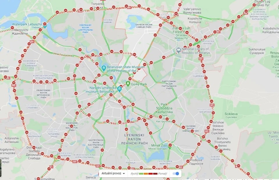 Mińsk na Mapie Google w dniu wyborów prezydenckich