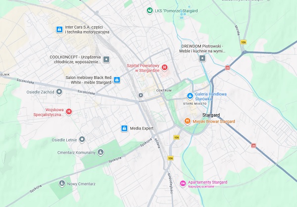 Mapa Stargardu